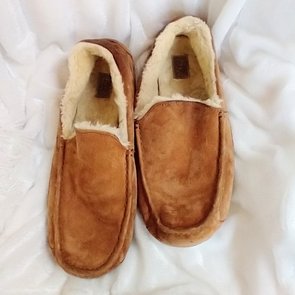 Men's Ugg Ascot Slippers Size 18 Chestnut Leather